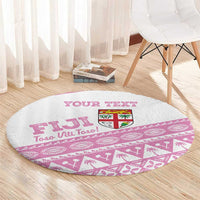 Fiji Rugby 2025 Custom Round Carpet Fijian Tapa Toso Viti Toso - Pink