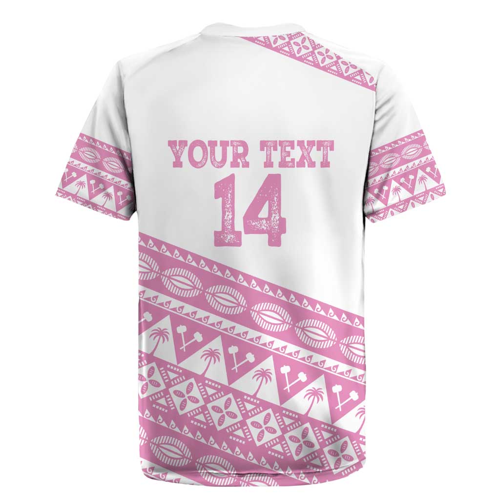 Fiji Rugby 2025 Custom Rugby Jersey Fijian Tapa Toso Viti Toso - Pink