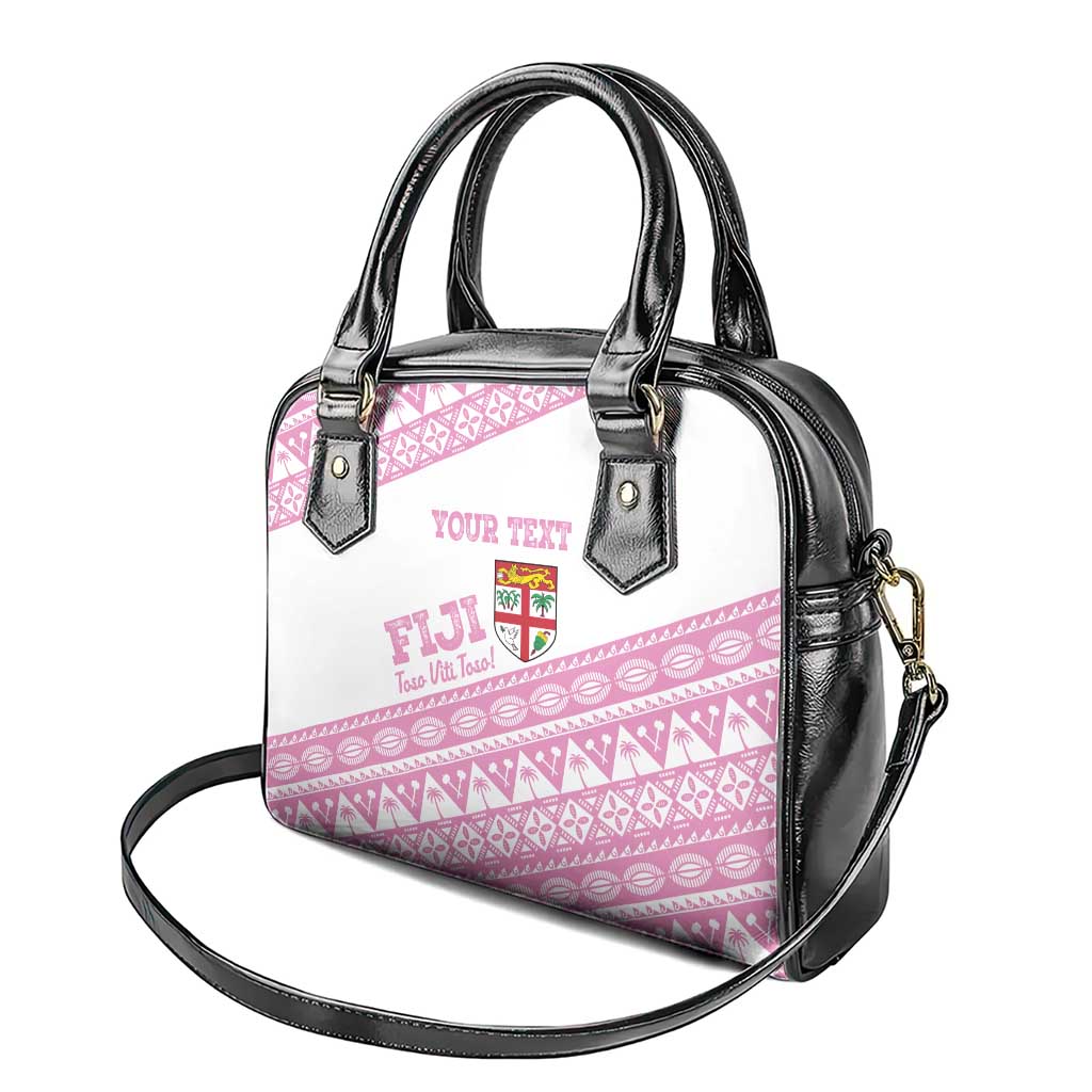 Fiji Rugby 2025 Custom Shoulder Handbag Fijian Tapa Toso Viti Toso - Pink
