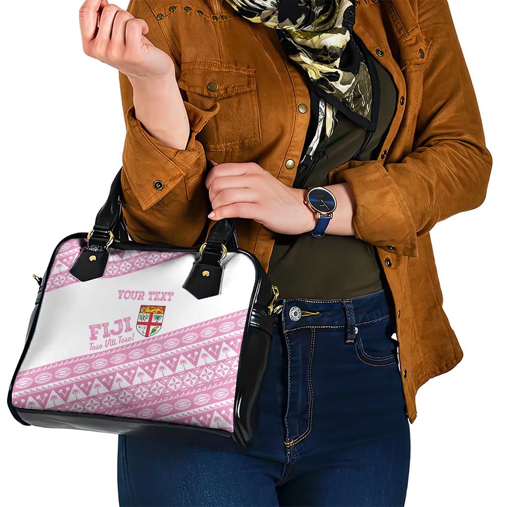 Fiji Rugby 2025 Custom Shoulder Handbag Fijian Tapa Toso Viti Toso - Pink