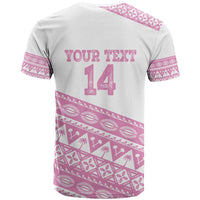 Fiji Rugby 2025 Custom T Shirt Fijian Tapa Toso Viti Toso - Pink