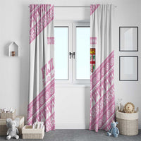 Fiji Rugby 2025 Custom Window Curtain Fijian Tapa Toso Viti Toso - Pink