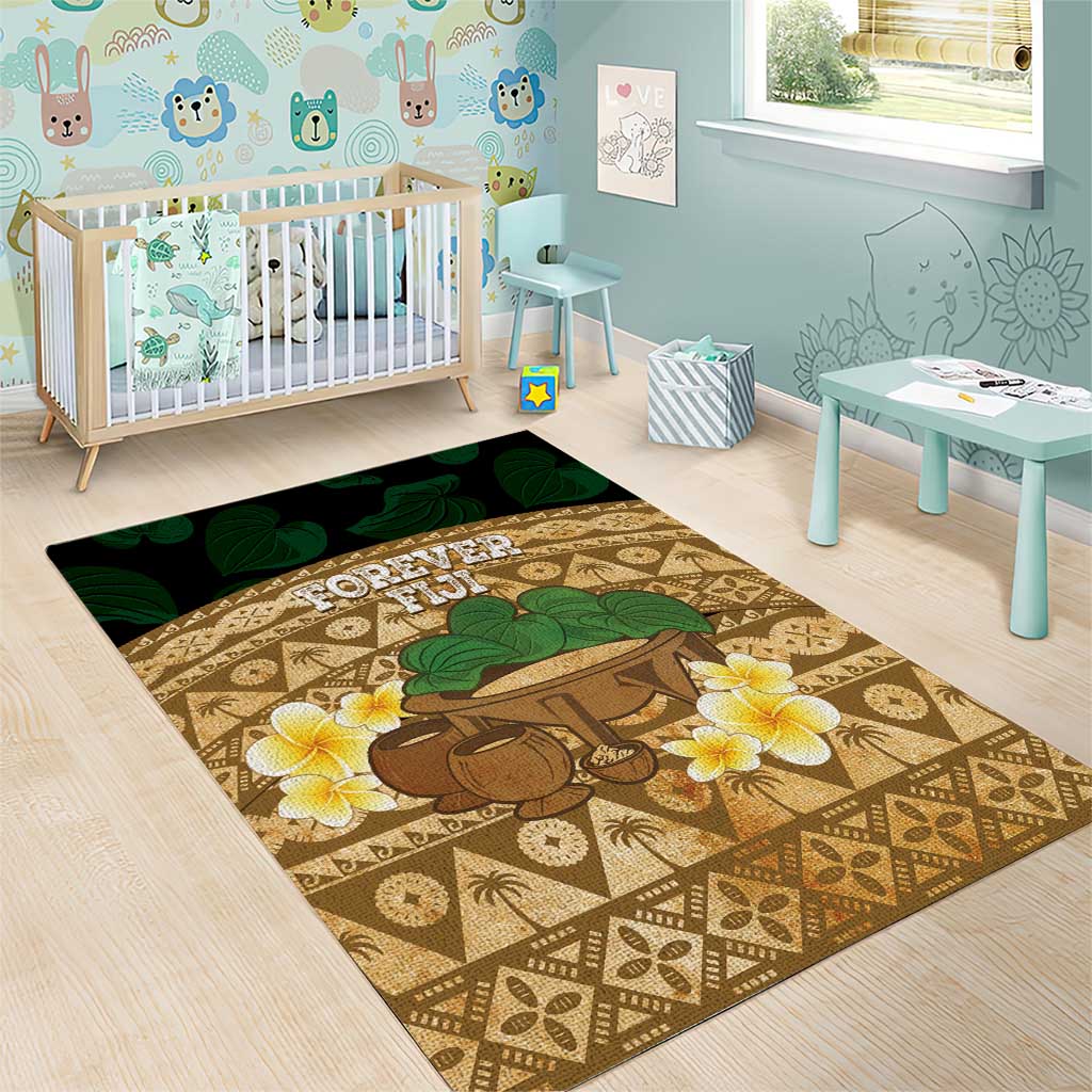 Bula Fiji Kava Bowl Area Rug Fijian Tapa Cloth Vintage Vibe