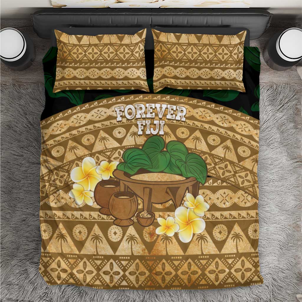 Bula Fiji Kava Bowl Bedding Set Fijian Tapa Cloth Vintage Vibe