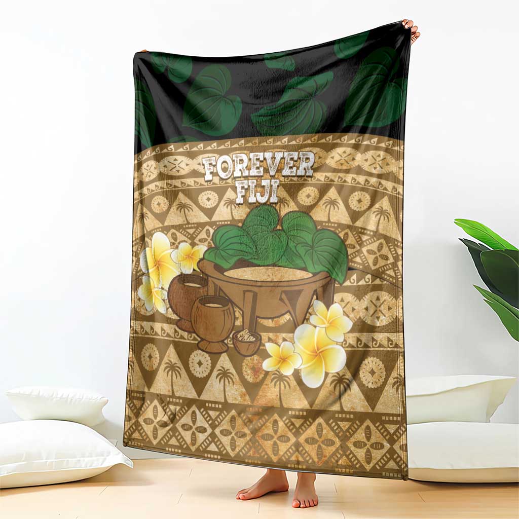 Bula Fiji Kava Bowl Blanket Fijian Tapa Cloth Vintage Vibe