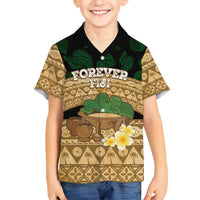 Bula Fiji Kava Bowl Kid Hawaiian Shirt Fijian Tapa Cloth Vintage Vibe