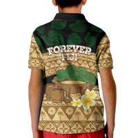 Bula Fiji Kava Bowl Kid Polo Shirt Fijian Tapa Cloth Vintage Vibe