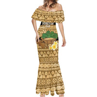 Bula Fiji Kava Bowl Mermaid Dress Fijian Tapa Cloth Vintage Vibe