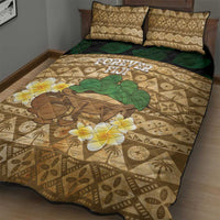 Bula Fiji Kava Bowl Quilt Bed Set Fijian Tapa Cloth Vintage Vibe