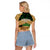 Bula Fiji Kava Bowl Raglan Cropped T Shirt Fijian Tapa Cloth Vintage Vibe