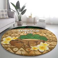 Bula Fiji Kava Bowl Round Carpet Fijian Tapa Cloth Vintage Vibe