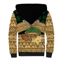 Bula Fiji Kava Bowl Sherpa Hoodie Fijian Tapa Cloth Vintage Vibe