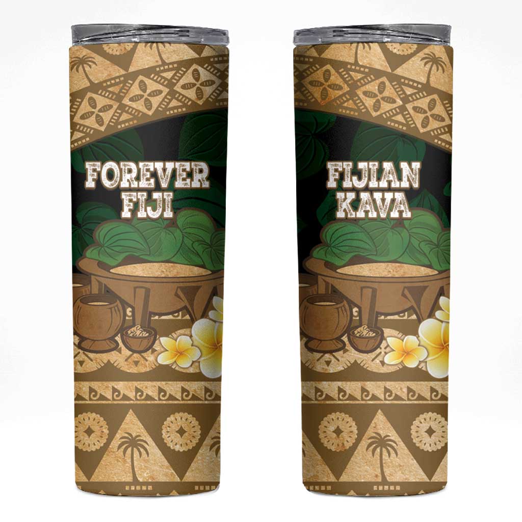 Bula Fiji Kava Bowl Skinny Tumbler Fijian Tapa Cloth Vintage Vibe