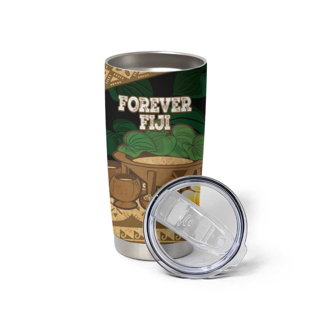 Bula Fiji Kava Bowl Tumbler Cup Fijian Tapa Cloth Vintage Vibe