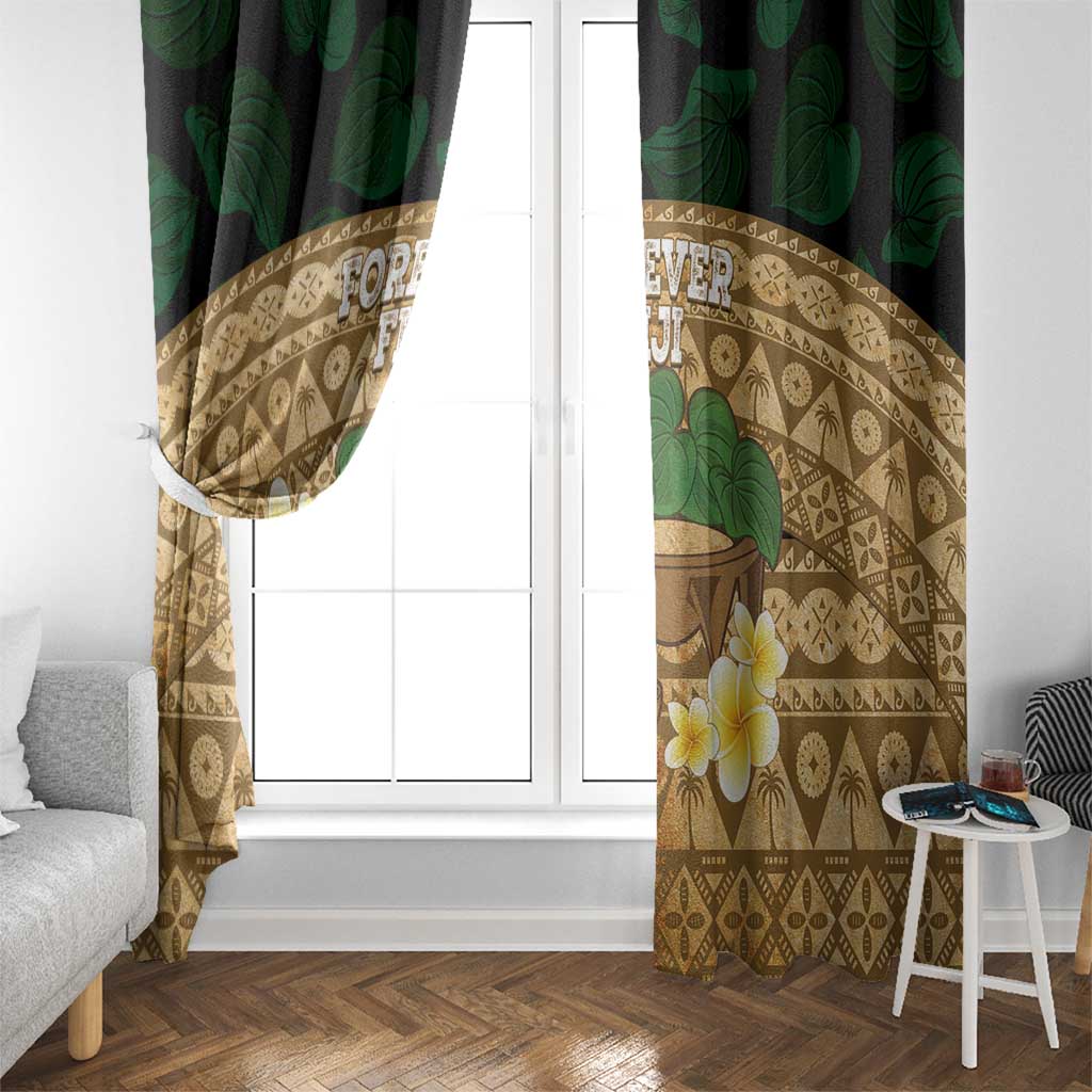 Bula Fiji Kava Bowl Window Curtain Fijian Tapa Cloth Vintage Vibe