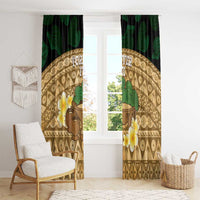 Bula Fiji Kava Bowl Window Curtain Fijian Tapa Cloth Vintage Vibe