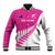 New Zealand Silver Fern Rugby Custom Baseball Jacket Go All Black Maori Pink Version