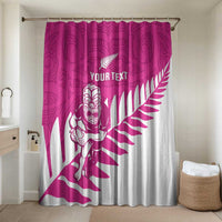 New Zealand Silver Fern Rugby Custom Bathroom Set Go All Black Maori Pink Version - Polynesian Pride