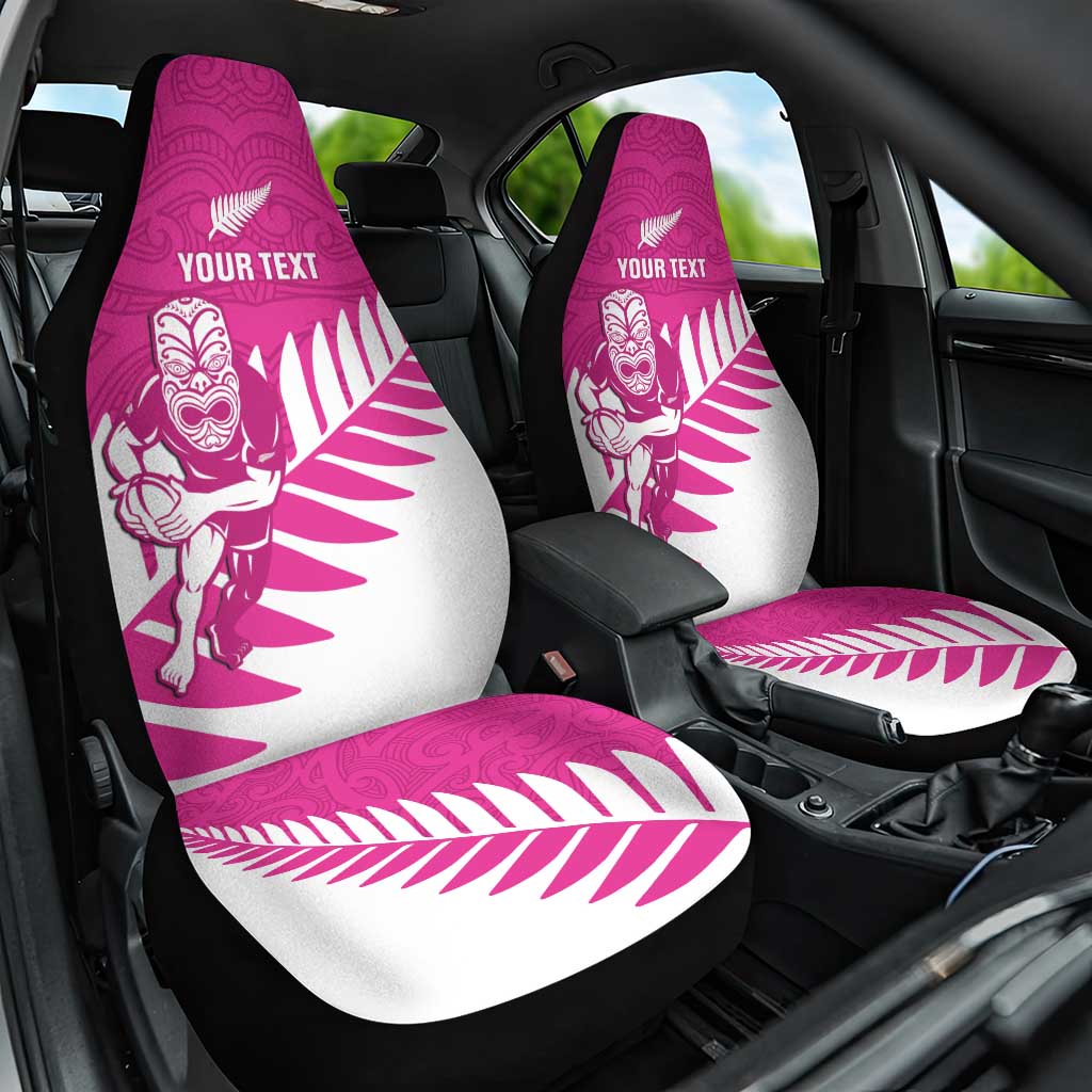 New Zealand Silver Fern Rugby Custom Car Seat Cover Go All Black Maori Pink Version