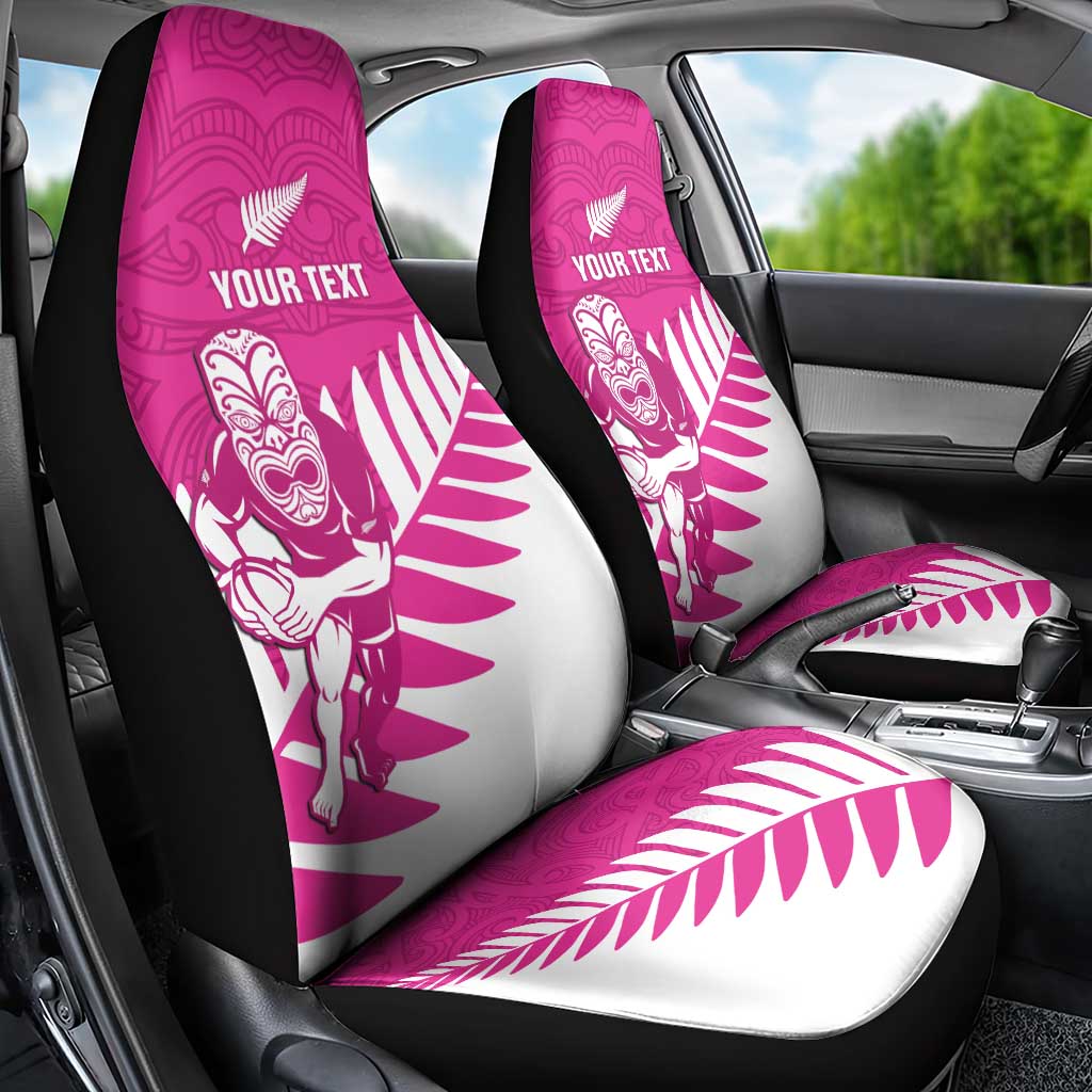 New Zealand Silver Fern Rugby Custom Car Seat Cover Go All Black Maori Pink Version