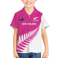 New Zealand Silver Fern Rugby Custom Hawaiian Shirt Go All Black Maori Pink Version