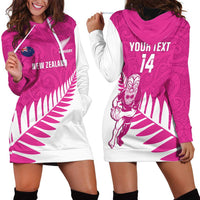 New Zealand Silver Fern Rugby Custom Hoodie Dress Go All Black Maori Pink Version
