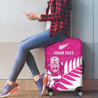 New Zealand Silver Fern Rugby Custom Luggage Cover Go All Black Maori Pink Version