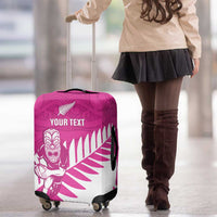 New Zealand Silver Fern Rugby Custom Luggage Cover Go All Black Maori Pink Version