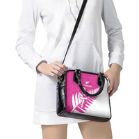 New Zealand Silver Fern Rugby Custom Shoulder Handbag Go All Black Maori Pink Version