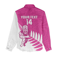 New Zealand Silver Fern Rugby Custom Women Casual Shirt Go All Black Maori Pink Version