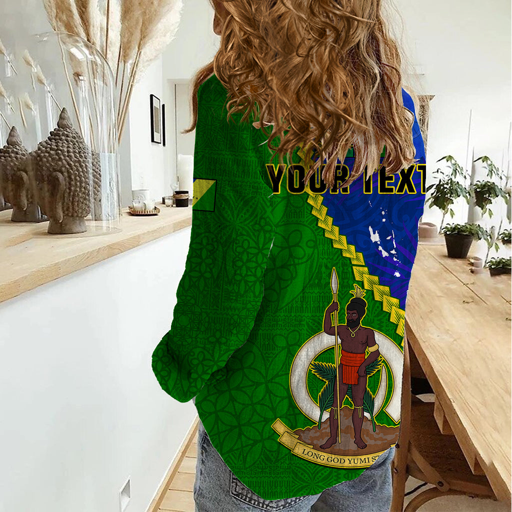 Personalised Vanuatu Malampa Province Women Casual Shirt Turtle Sand Drawing Unique Tapa Pattern LT14 - Polynesian Pride