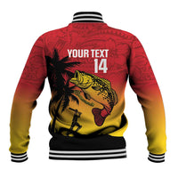 Custom Papua New Guinea Cricket Baseball Jacket PNG Barramundis LT14 - Polynesian Pride