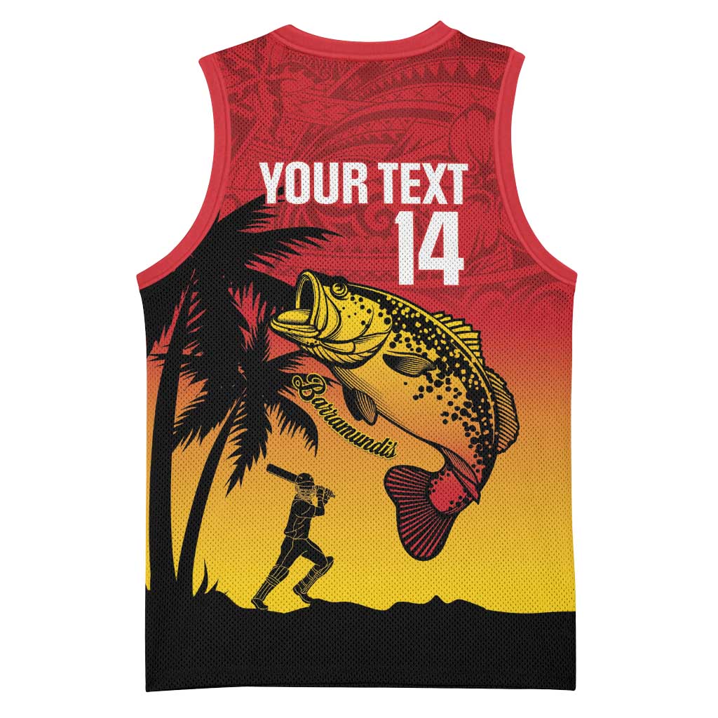 Custom Papua New Guinea Cricket Basketball Jersey PNG Barramundis - Polynesian Pride