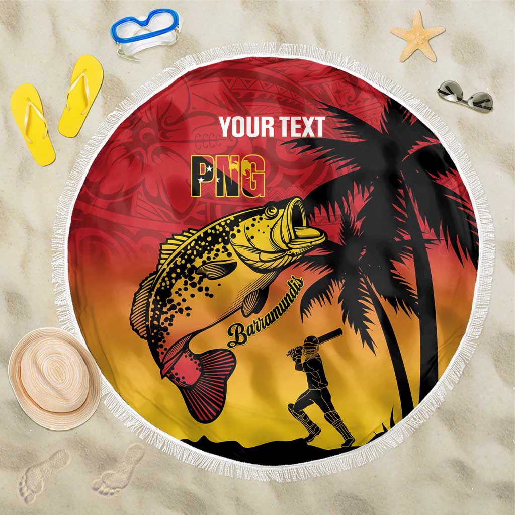 Custom Papua New Guinea Cricket Beach Blanket PNG Barramundis LT14 One Size 150cm Red - Polynesian Pride