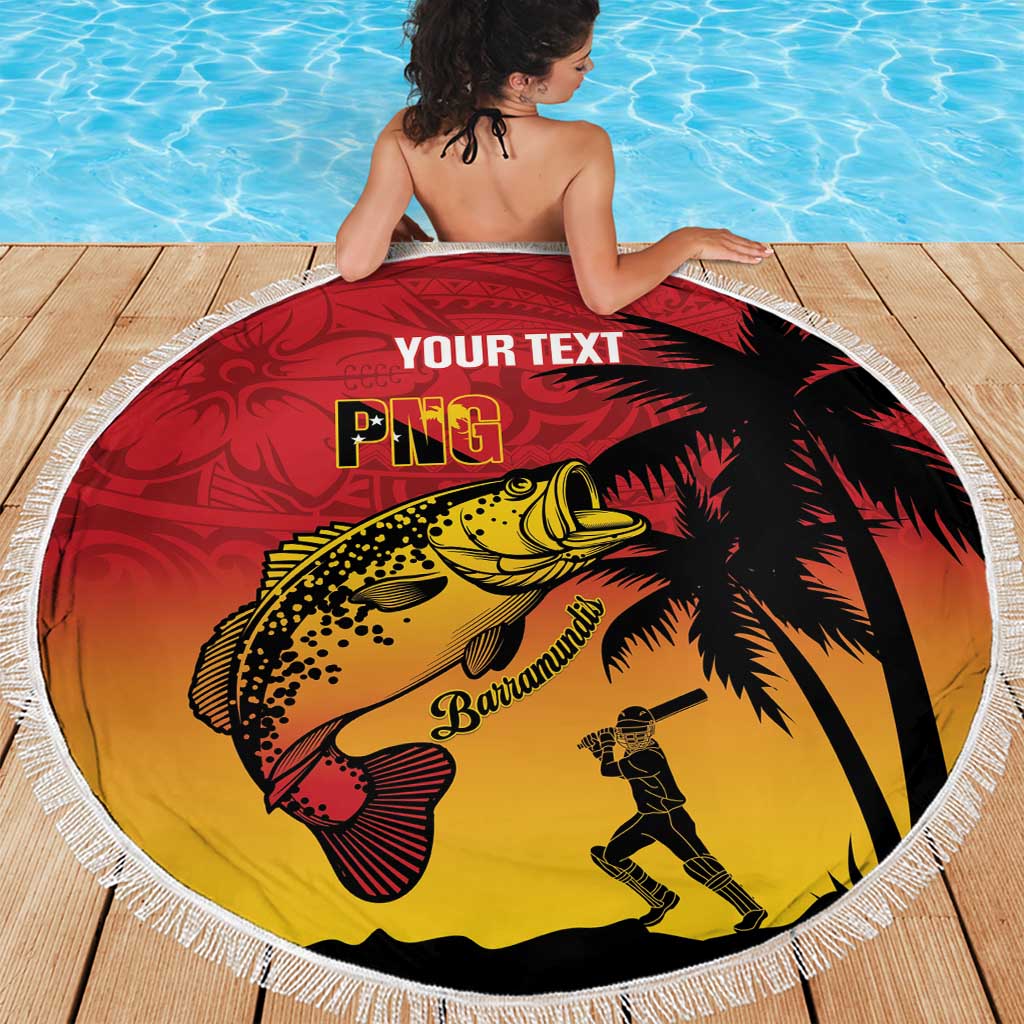 Custom Papua New Guinea Cricket Beach Blanket PNG Barramundis LT14 - Polynesian Pride