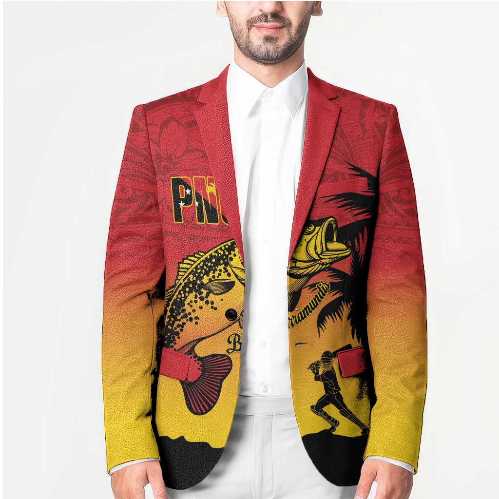Custom Papua New Guinea Cricket Blazer PNG Barramundis - Polynesian Pride