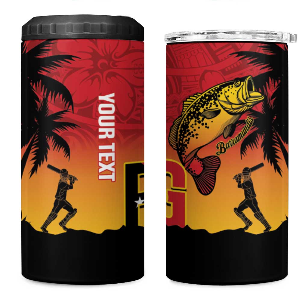 Custom Papua New Guinea Cricket 4 in 1 Can Cooler Tumbler PNG Barramundis LT14 One Size: 16 oz Red - Polynesian Pride