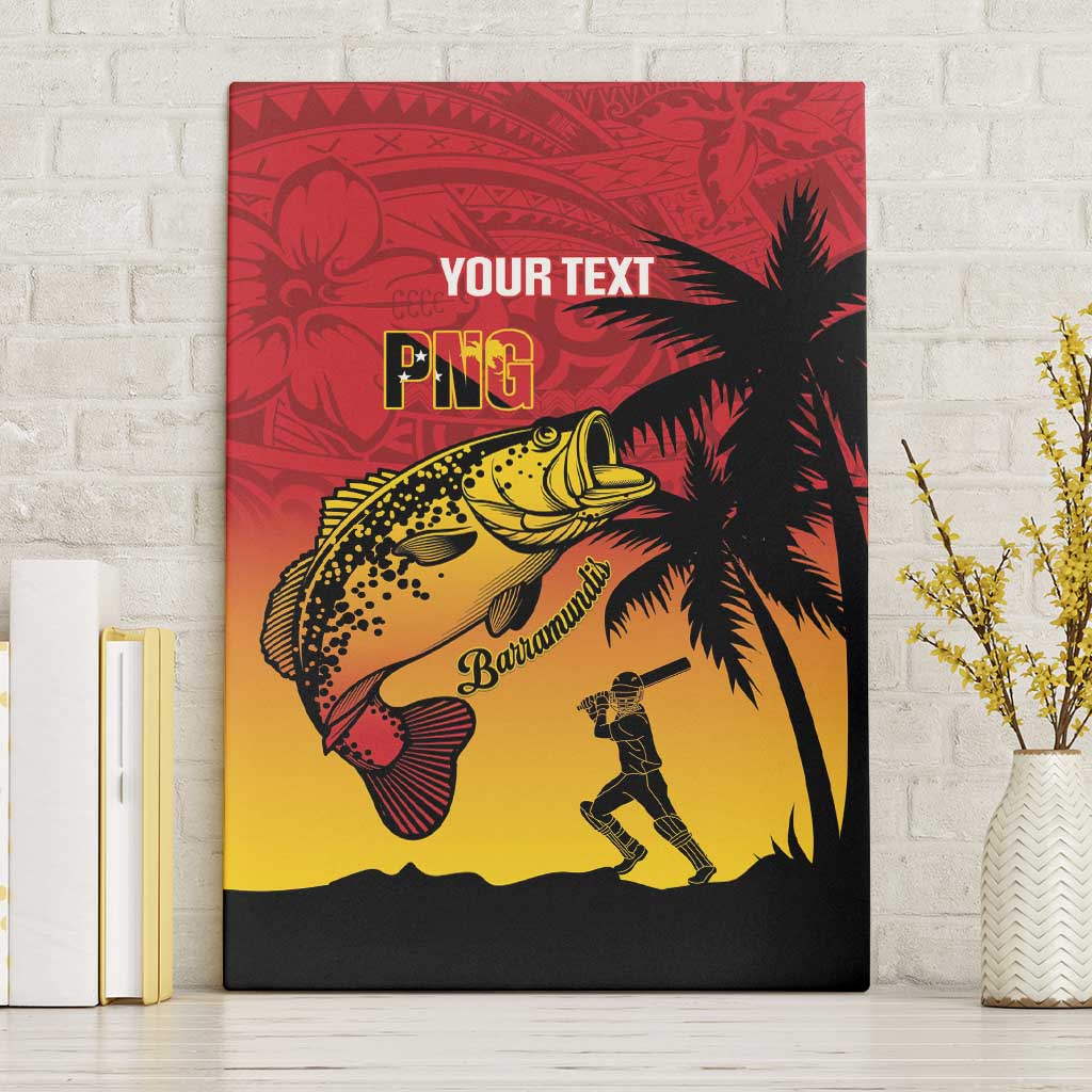 Custom Papua New Guinea Cricket Canvas Wall Art PNG Barramundis LT14 Without Frame Red - Polynesian Pride