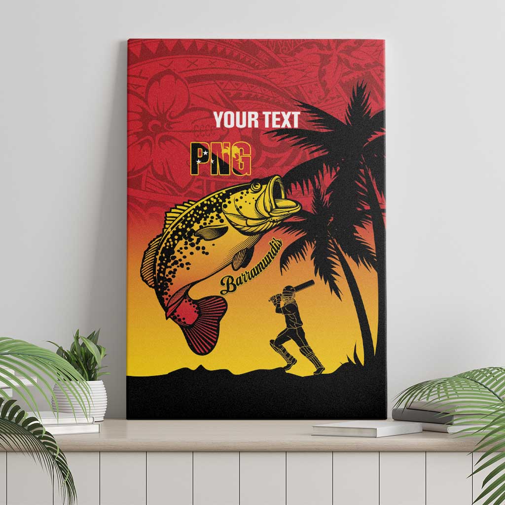 Custom Papua New Guinea Cricket Canvas Wall Art PNG Barramundis LT14 - Polynesian Pride