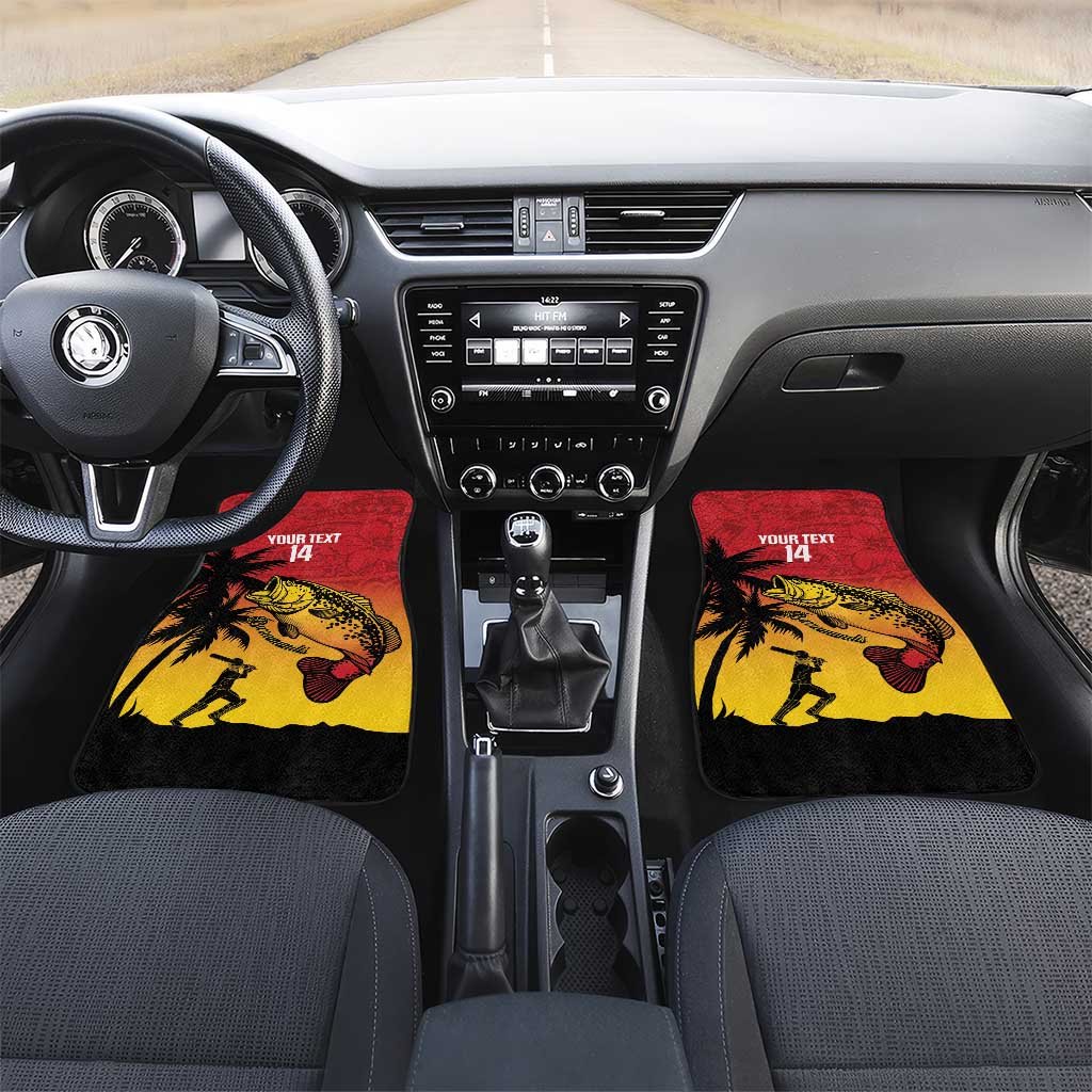 Custom Papua New Guinea Cricket Car Mats PNG Barramundis LT14 Set 2pcs - Front Red - Polynesian Pride