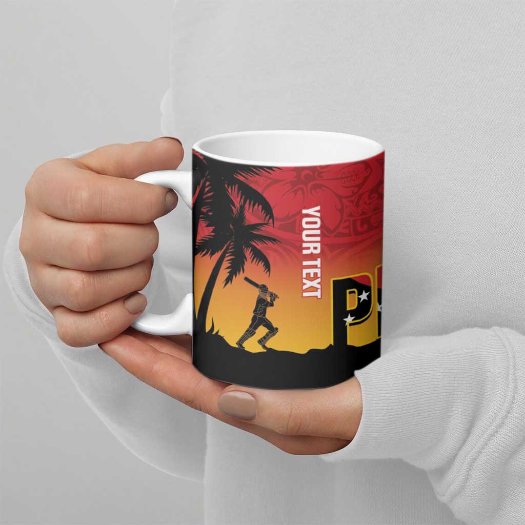 Custom Papua New Guinea Cricket Ceramic Mug PNG Barramundis - Polynesian Pride
