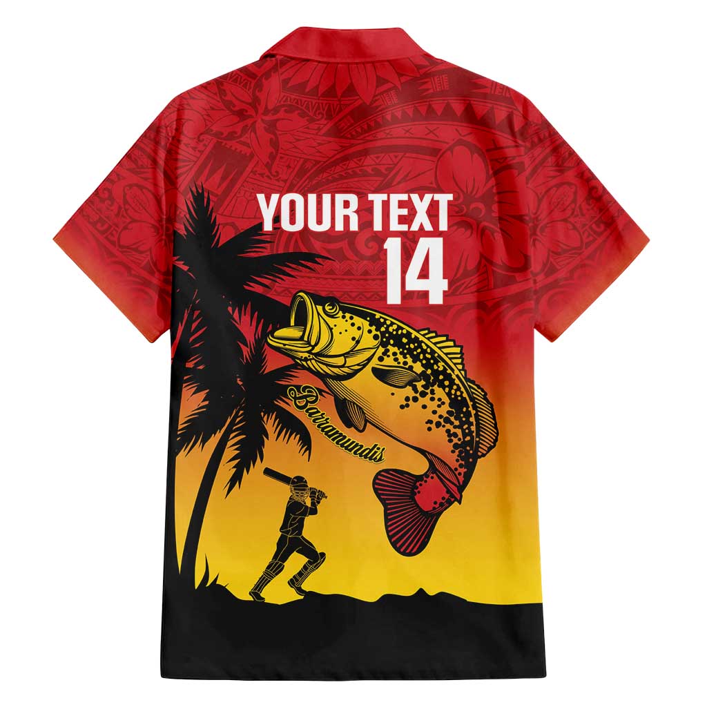 Custom Papua New Guinea Cricket Family Matching Summer Maxi Dress and Hawaiian Shirt PNG Barramundis - Polynesian Pride