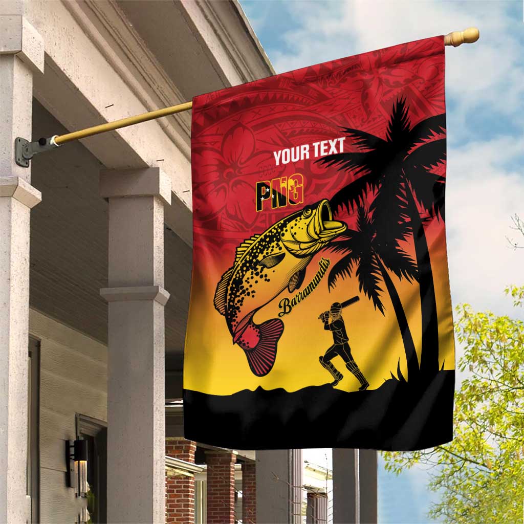 Custom Papua New Guinea Cricket Garden Flag PNG Barramundis - Polynesian Pride