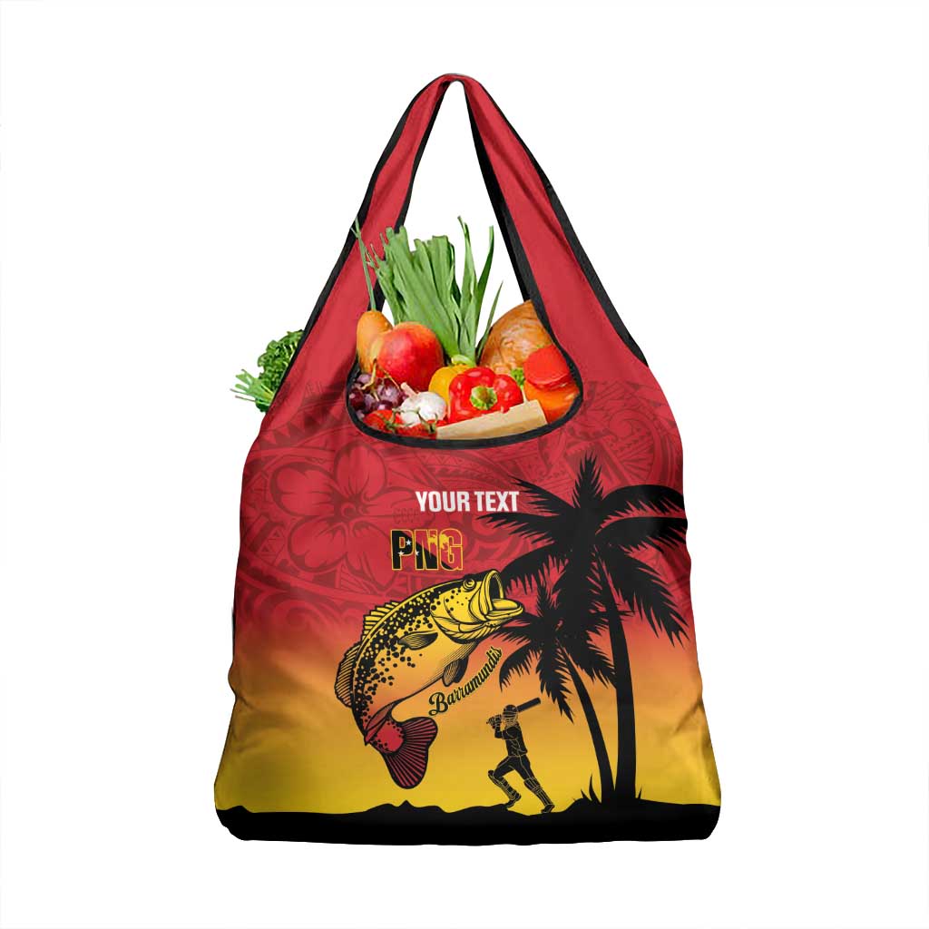 Custom Papua New Guinea Cricket Grocery Bag PNG Barramundis LT14 1-pack One Size Red - Polynesian Pride