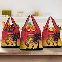 Custom Papua New Guinea Cricket Grocery Bag PNG Barramundis LT14 3-pack One Size Red - Polynesian Pride