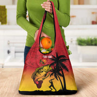 Custom Papua New Guinea Cricket Grocery Bag PNG Barramundis LT14 - Polynesian Pride