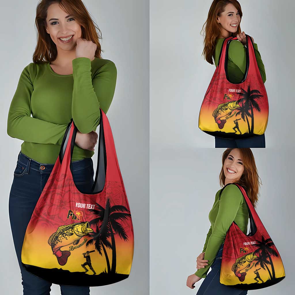 Custom Papua New Guinea Cricket Grocery Bag PNG Barramundis LT14 - Polynesian Pride