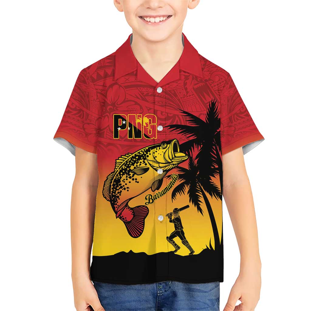 Custom Papua New Guinea Cricket Hawaiian Shirt PNG Barramundis LT14 - Polynesian Pride