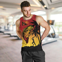 Custom Papua New Guinea Cricket Men Tank Top PNG Barramundis LT14 Red - Polynesian Pride