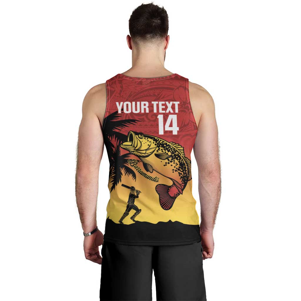 Custom Papua New Guinea Cricket Men Tank Top PNG Barramundis LT14 - Polynesian Pride